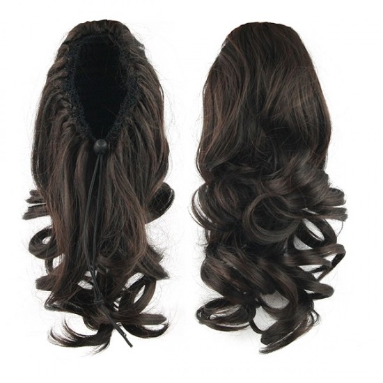 Brown Black Curly False Hair  Synthetic Hair 