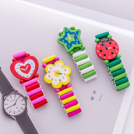 Boys Girls Children's wooden  toy watch