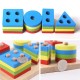 Kids Educational Wooden Montessori Toys Geometric Shapes Matching Games