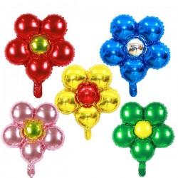 5 Pcs Colored five-petal flower red rose foil balloon