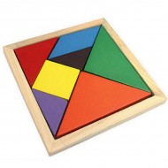 1pc Colorful 3D Puzzle Wooden Tangram Math Toys