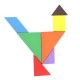 1pc Colorful 3D Puzzle Wooden Tangram Math Toys