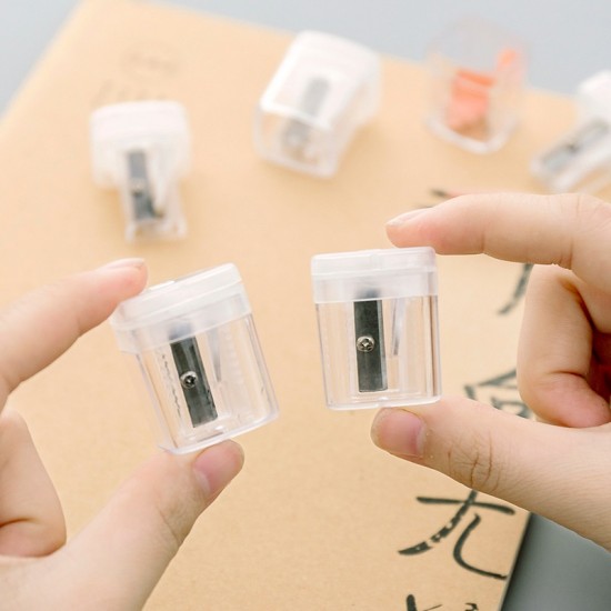 Simple Clear Plastic Cuboid Pencil Sharpener