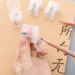 Simple Clear Plastic Cuboid Pencil Sharpener