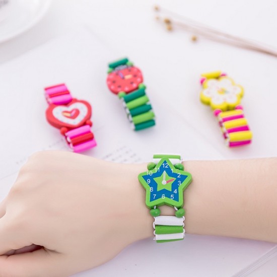 Boys Girls Children's wooden  toy watch