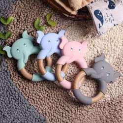 1pc Baby Silicone Teether Baby  Teething Ring