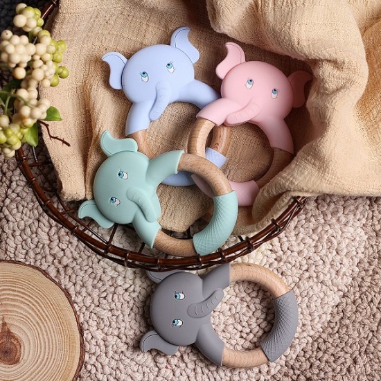 1pc Baby Silicone Teether Baby  Teething Ring