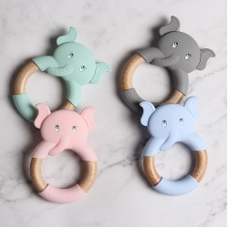 1pc Baby Silicone Teether Baby  Teething Ring