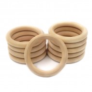 5PCS Natural Baby Wooden Teething Rings