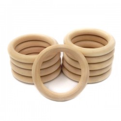 5PCS Natural Baby Wooden Teething Rings