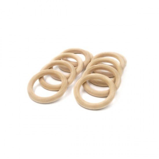 5PCS Natural Baby Wooden Teething Rings