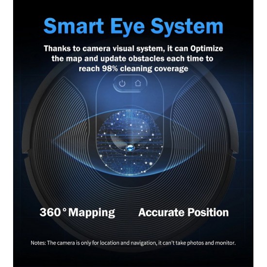 Robot Vacuum Cleaner with APP Virtual Barrier  and Visual Navigation