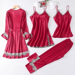 Women Pajamas Sets Silk Pajamas Set