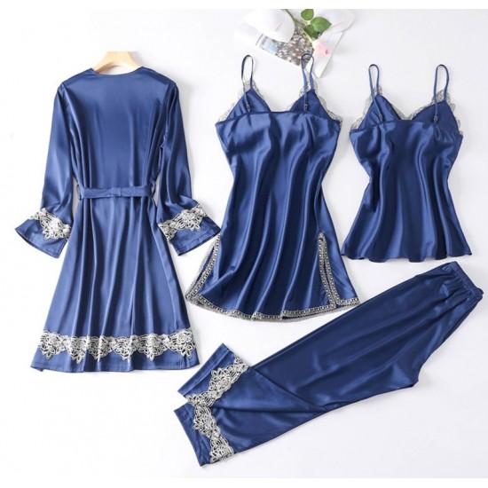 Women Pajamas Sets Silk Pajamas Set