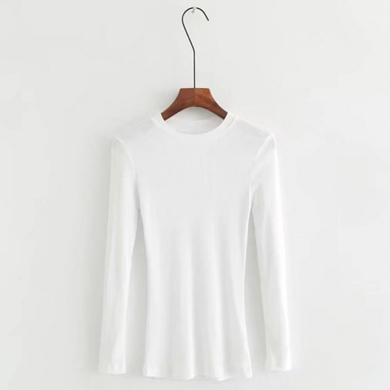 Simple Slim Crop Tops T-shirt 