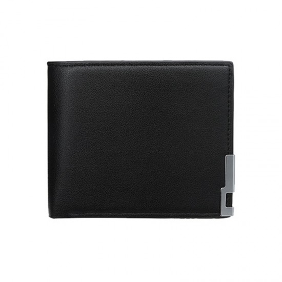 Mens Cute Short Leather Wallet Credit Card Holder Wallet Zipper Coin Purse with ID Window