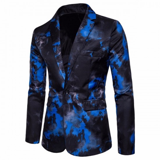 Flame Printed Blazer Jacket