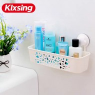 Super suction plastic bathroom sponge shampoo holder, Strong suction cup bathroom storage rack tooth brush holder 