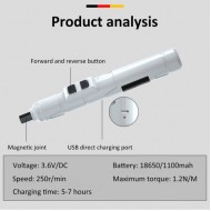 Forward Reverse Mini Cordless Electric Drill