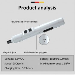 Forward Reverse Mini Cordless Electric Drill