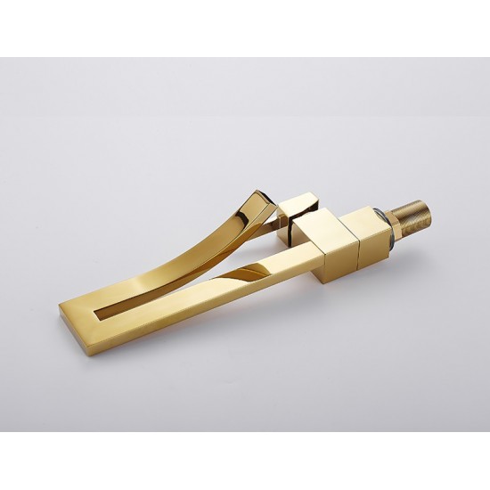 Basin Faucets Gold Brass Faucet Square Bathroom Sink Faucet  