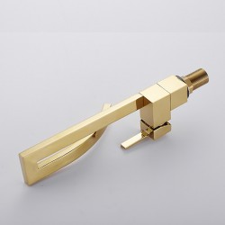 Basin Faucets Gold Brass Faucet Square Bathroom Sink Faucet  