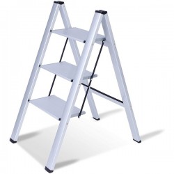 Folding 3 Step Ladder,2-in-1 Lightweight Aluminum Step Ladder