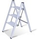 Folding 3 Step Ladder,2-in-1 Lightweight Aluminum Step Ladder