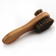 Horse hair double-sided long-handled shoe brush