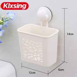 Super suction plastic bathroom sponge shampoo holder, Strong suction cup bathroom storage rack tooth brush holder 