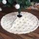 White Flannel Embroidery Snowflake Christmas Tree Skirt 