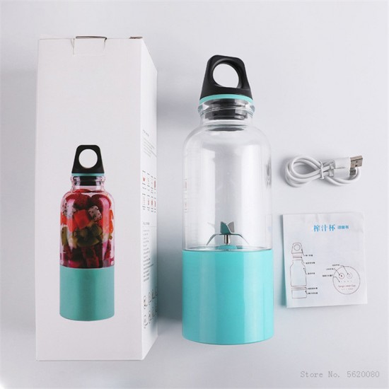 500ML Mini Portable Electric Fruit Juicer USB Rechargeable Fruit Juicer 