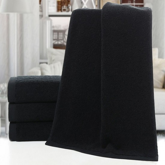 Tangopi Cotton Thick  Black Towel  Black Bath Towel 