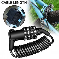 Security Bike Lock 4 Digit Resettable Cable Lock 