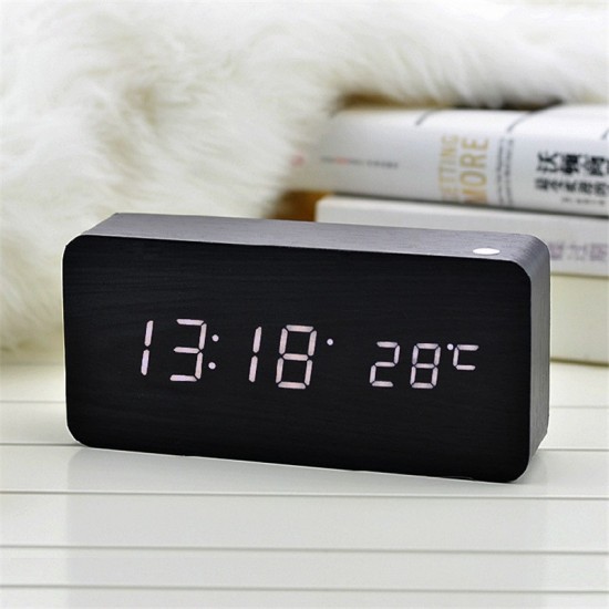 3 A Power Wood Table Clock Digital LED table clock